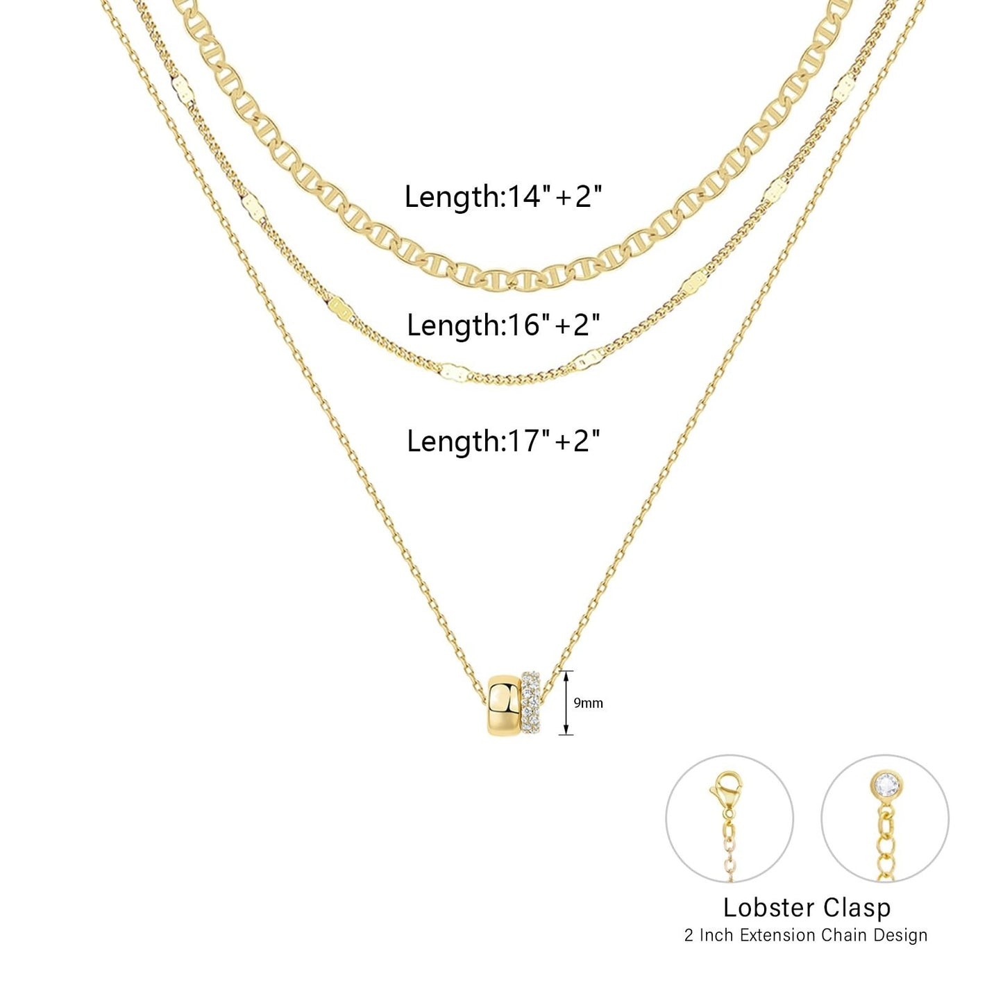 Necklace Zircon-laid