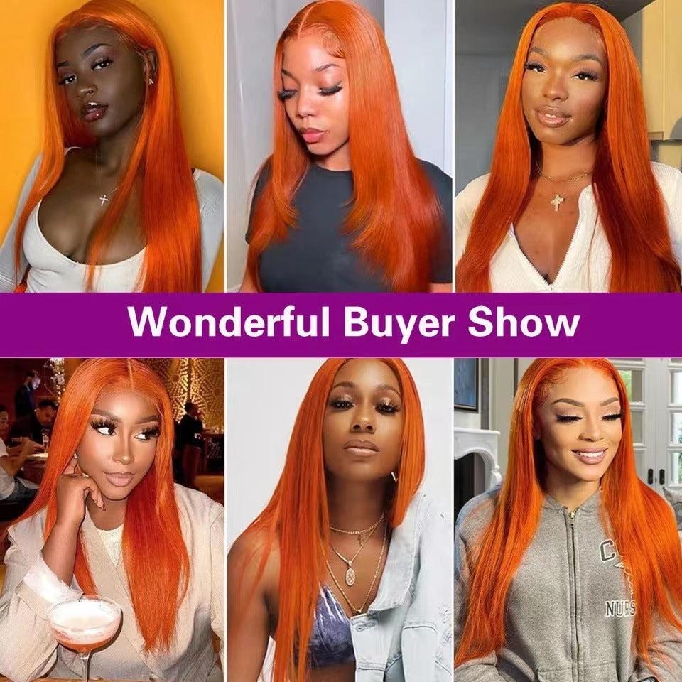 Orange Lace Straight Hair