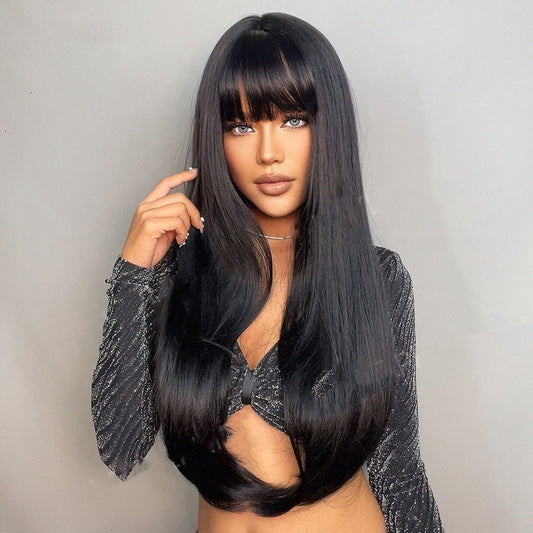 Straight Bangs Straight Hair