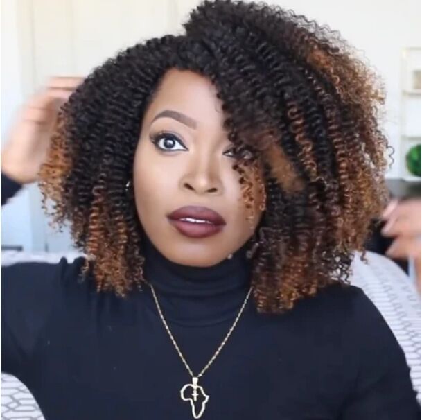 Wig short curly hair