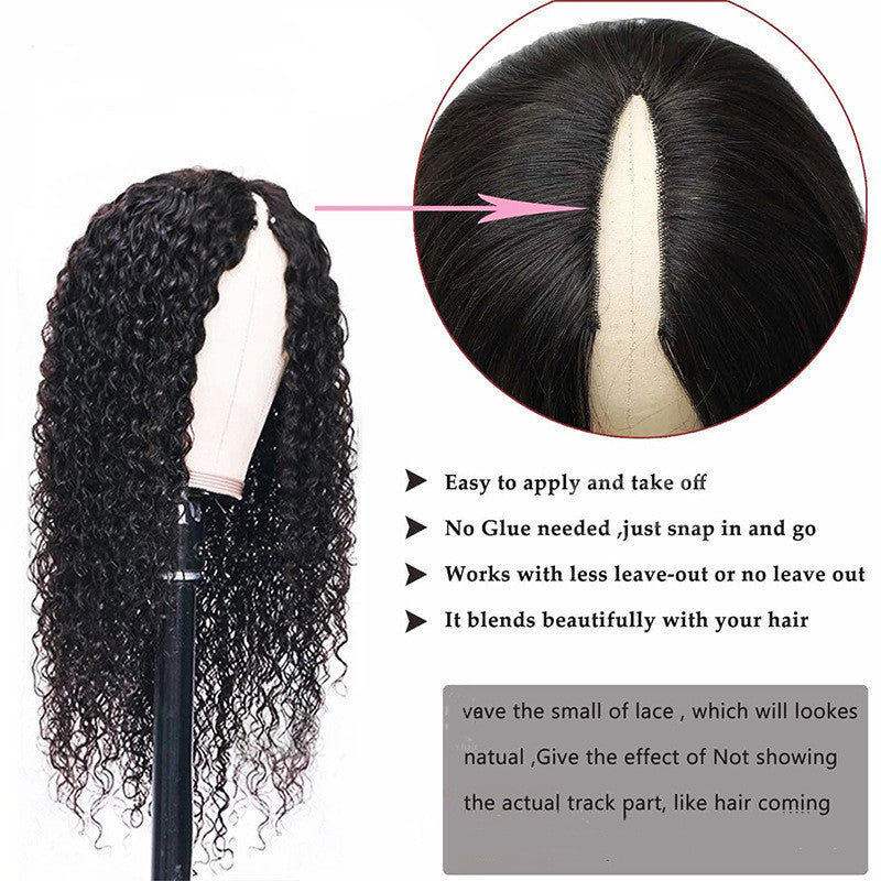 V-shaped Human Hair Curly