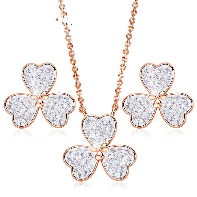 Simple And Versatile Creative Crystal Earring Set Women