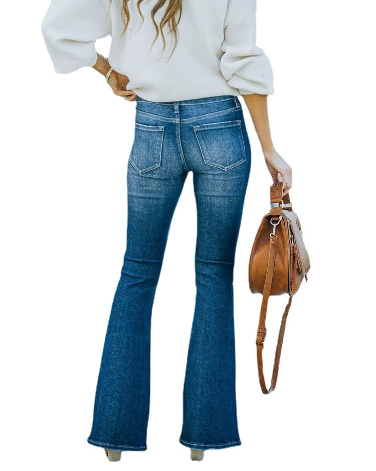 Elastic Ripped Pants