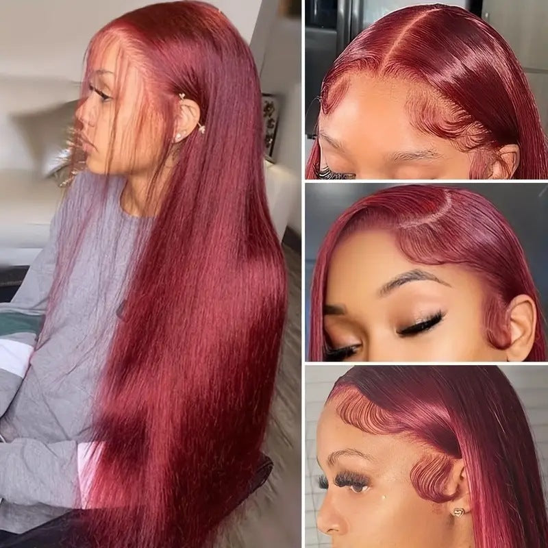 Wine Red Straight Hair
