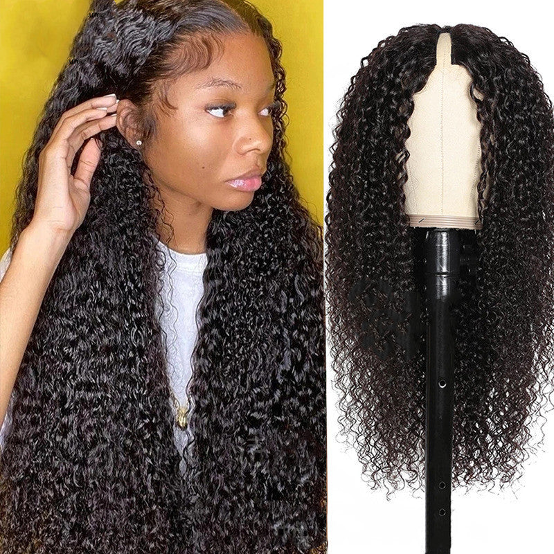 V-shaped Human Hair Curly