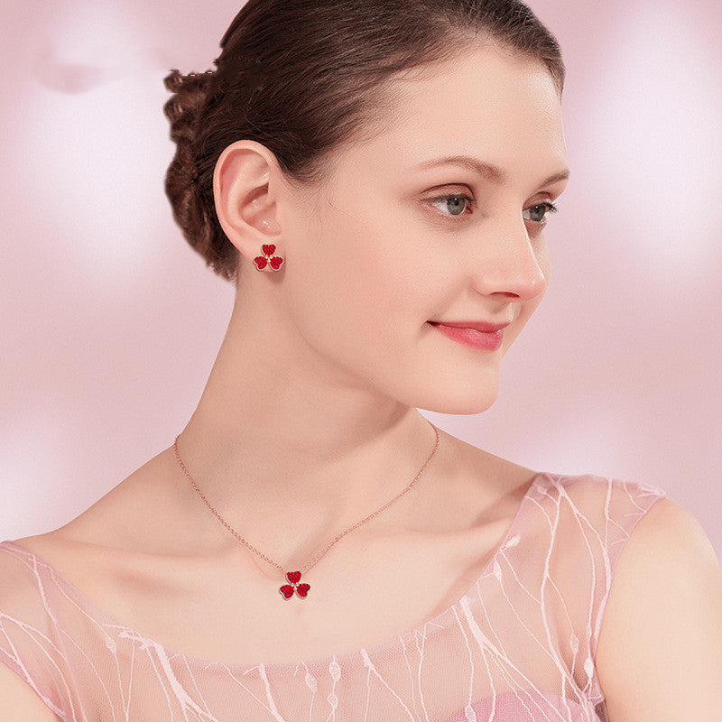 Simple And Versatile Creative Crystal Earring Set Women