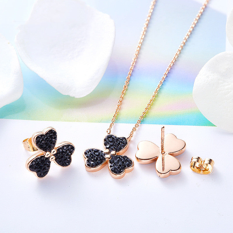 Simple And Versatile Creative Crystal Earring Set Women